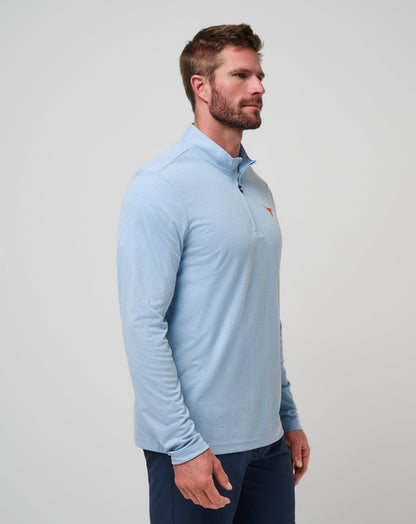 TravisMathew | UT Austin Time To Tailgate Quarter Zip - Heather Blue