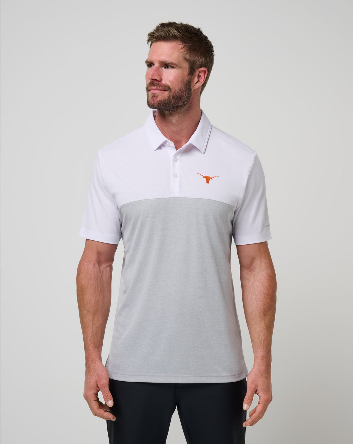 TravisMathew | UT Austin Drop Back Polo - White/Heather Grey