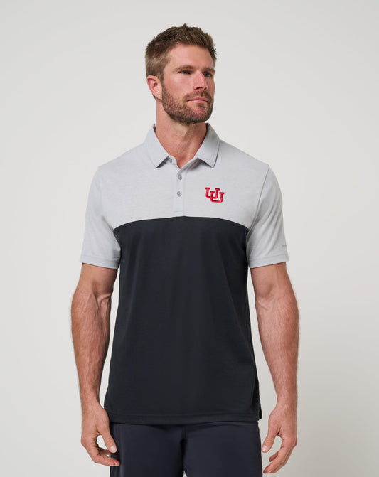 TravisMathew | Utah Drop Back Polo - Heather Grey/Black