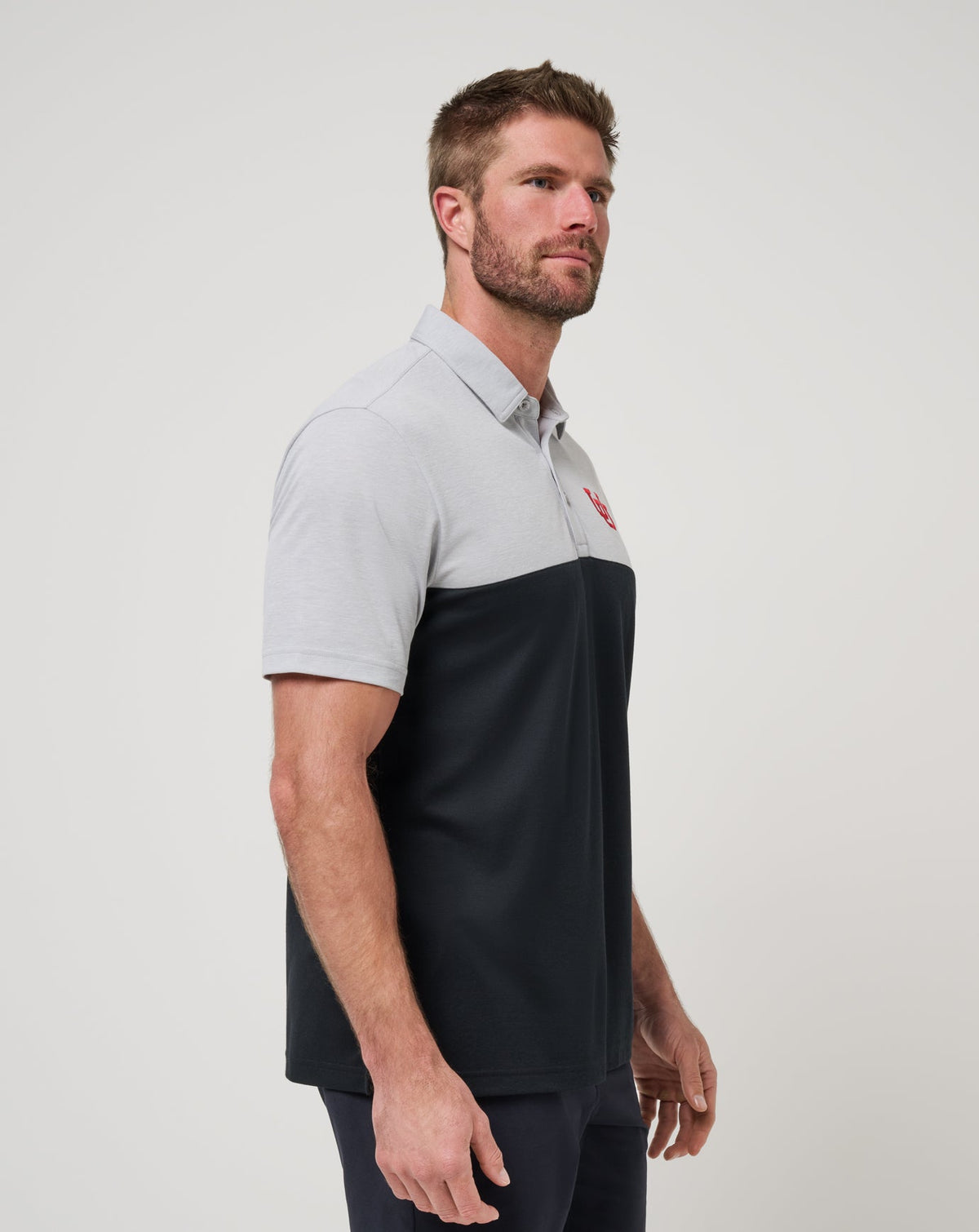 TravisMathew | Utah Drop Back Polo - Heather Grey/Black