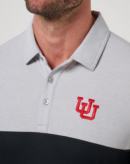 TravisMathew | Utah Drop Back Polo - Heather Grey/Black