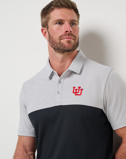 TravisMathew | Utah Drop Back Polo - Heather Grey/Black